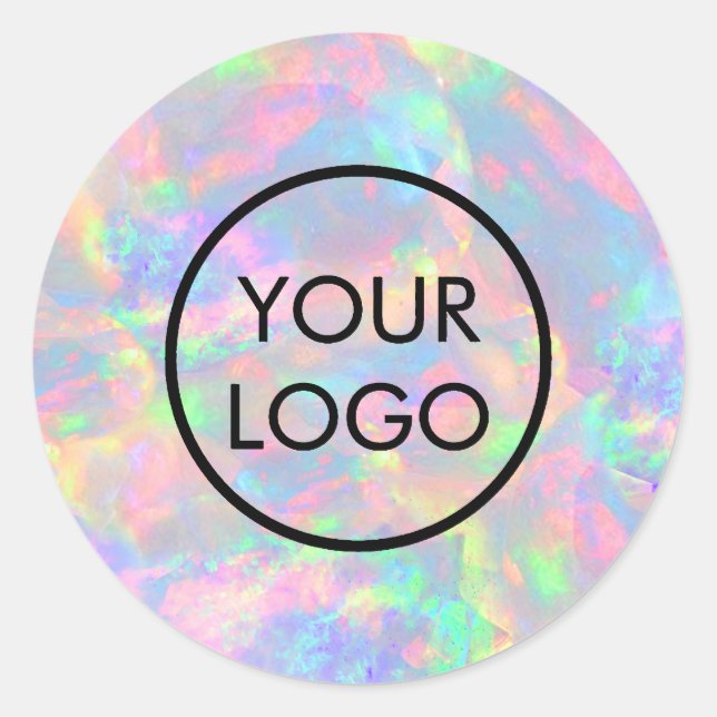 Sticker Rond votre logo sur pastel opal classique collant rond (Devant)