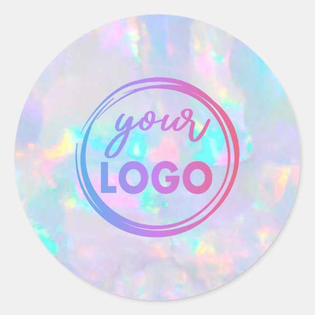 Sticker Rond votre logo sur pastel opal gemstone (Devant)