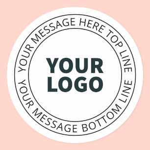 Sticker Rond Votre logo téléchargé + texte circulaire modifiabl