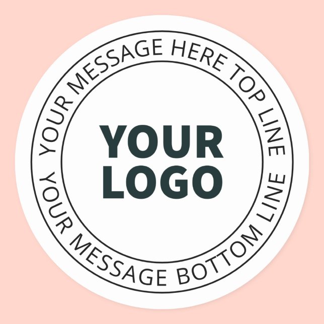 Sticker Rond Votre logo téléchargé + texte circulaire modifiabl (Créateur téléchargé)