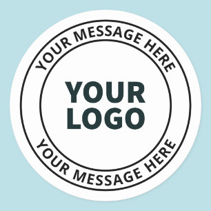 Sticker Rond Votre logo téléchargé + texte circulaire modifiabl