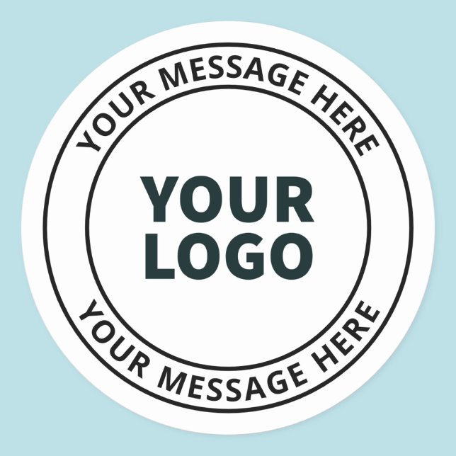 Sticker Rond Votre logo téléchargé + texte circulaire modifiabl (Créateur téléchargé)