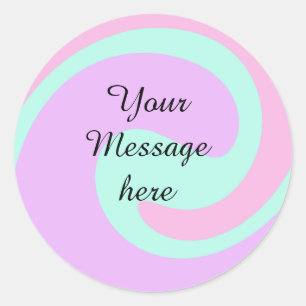 Sticker Rond Votre message ici ajouter texte nom monogramme ros