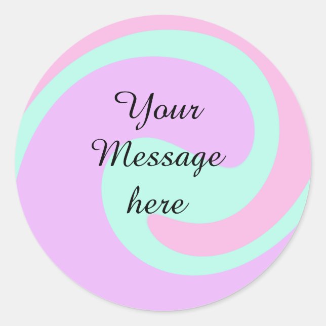 Sticker Rond Votre message ici ajouter texte nom monogramme ros (Devant)