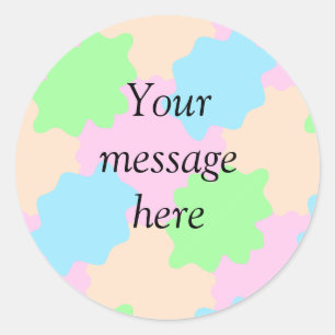 Sticker Rond Votre message ici ajoutez le nom du texte boho col