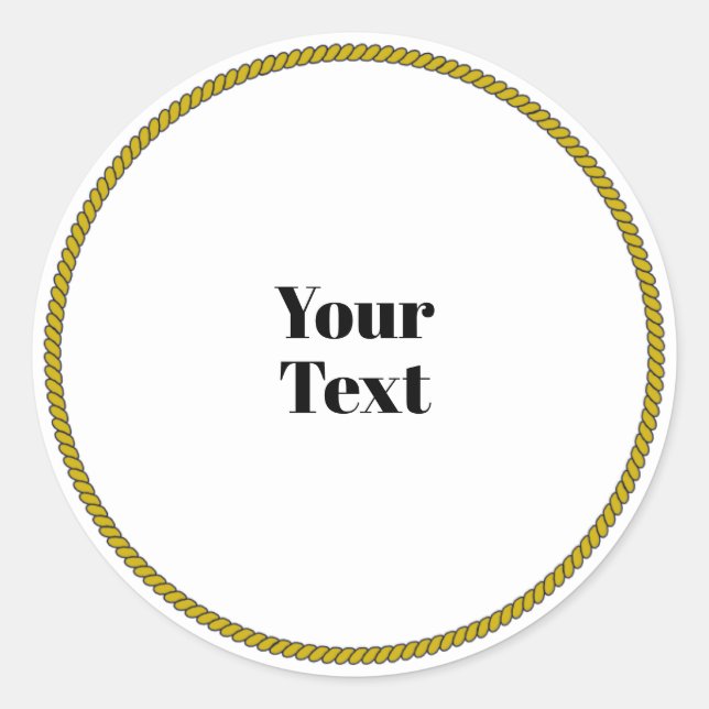 Sticker Rond Votre modèle de texte, cercle blanc, texte noir, (Devant)
