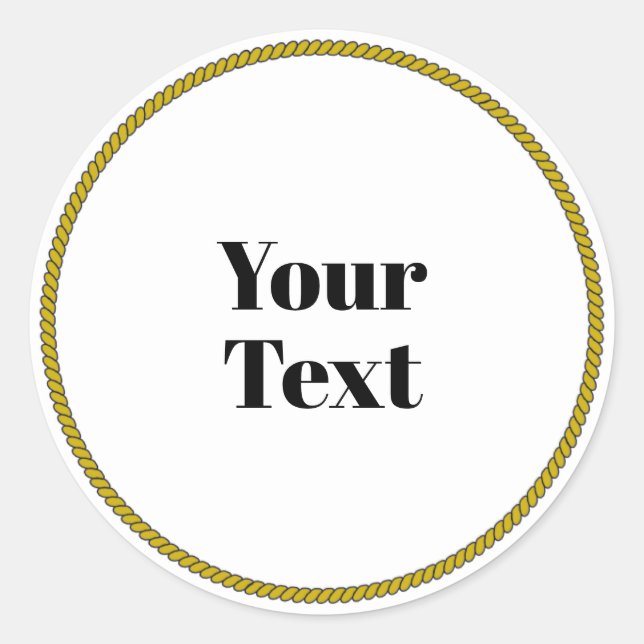 Sticker Rond Votre modèle de texte, cercle blanc, texte noir, (Devant)