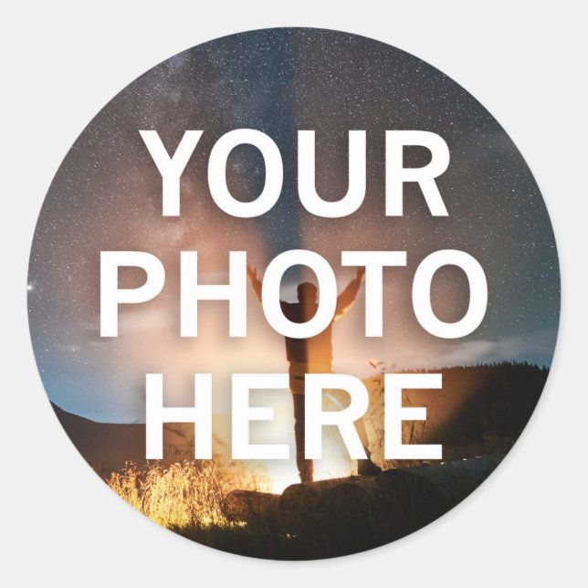 Sticker Rond Votre photo ici (Devant)