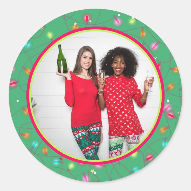 Sticker Rond Votre photo préférée Vacances photos personnalisée (Devant)