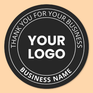 Sticker Rond Votre propre logo et message de remerciement modif