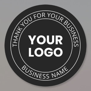 Sticker Rond Votre propre logo et message de remerciement modif