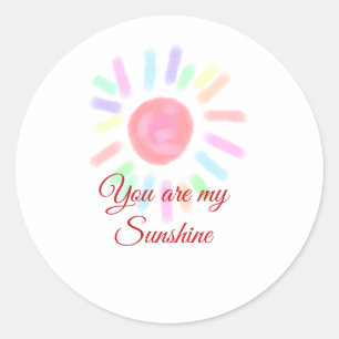 Sticker Rond Votre sont ma pâte d'aquarelle rouge soleil