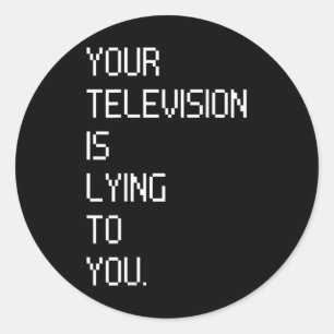 Sticker Rond Votre Télévision Vous Met Un Humour Drôle (sur ba