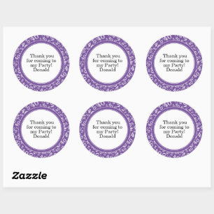 Sticker Rond Votre texte 40ème motif numérique aléatoire Viole