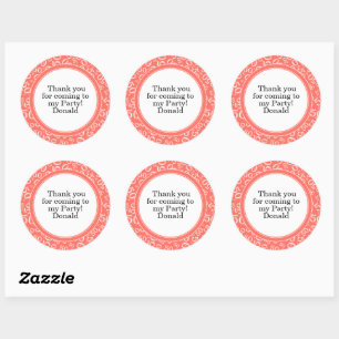 Sticker Rond  Votre texte 50ème motif numérique aléatoire Corai