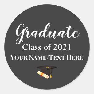 Sticker Rond Votre texte / Colour Félicats Classe de Graduation