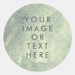 Sticker Rond Votre texte ou votre logo aquarelle vert doux
