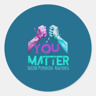 Sticker Rond Votre vie choisissez de continuer Prévention du su