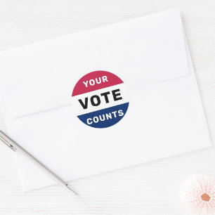 Sticker Rond Votre vote compte Élection patriotique américaine