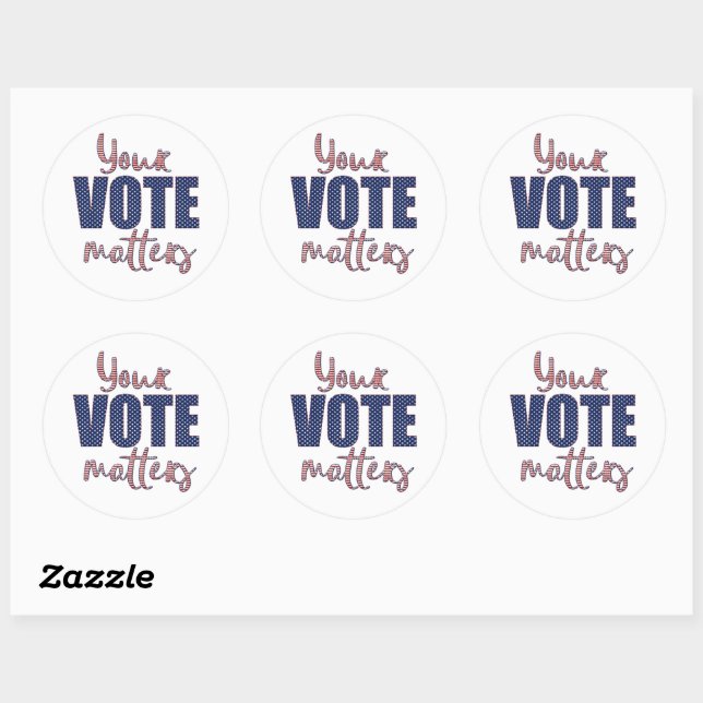 Sticker Rond Votre vote compte les élections aux USA (Feuille)