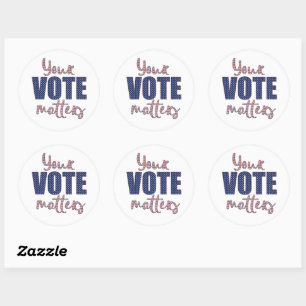 Sticker Rond Votre vote compte les élections aux USA