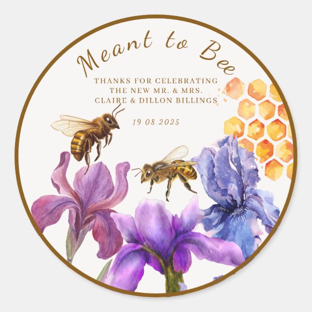 Sticker Rond Voulant Abee Honey Favoriser le mariage (Devant)