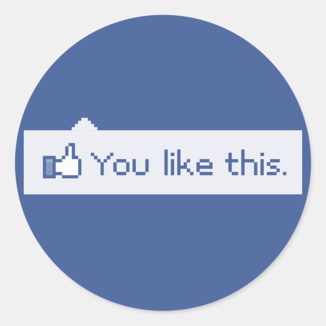 Sticker Rond Vous Aimez Ce Facebook Drôle (Devant)