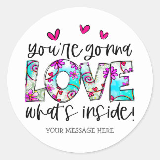 Sticker Rond Vous allez aimer ce qu'il y a dans les coeurs lumi