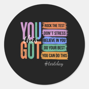 Sticker Rond Vous Avez Ce Dont Stress Rock Le Jour De Test