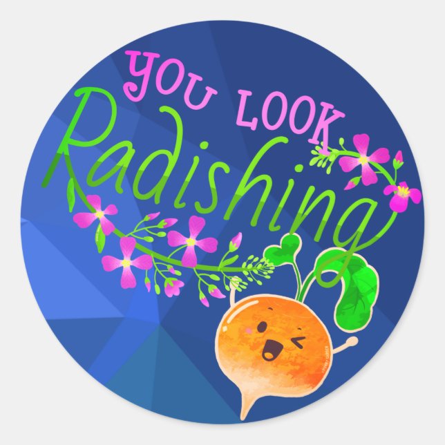 Sticker Rond Vous Avez L'Air Radishing - Punny Garden Classic R (Devant)