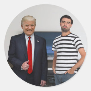 Sticker Rond Vous avez rencontré le président Donald Trump   Aj