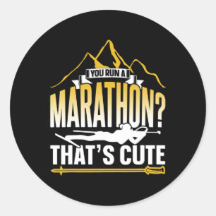 Sticker Rond Vous avez un marathon qui est un beau sport Biathl