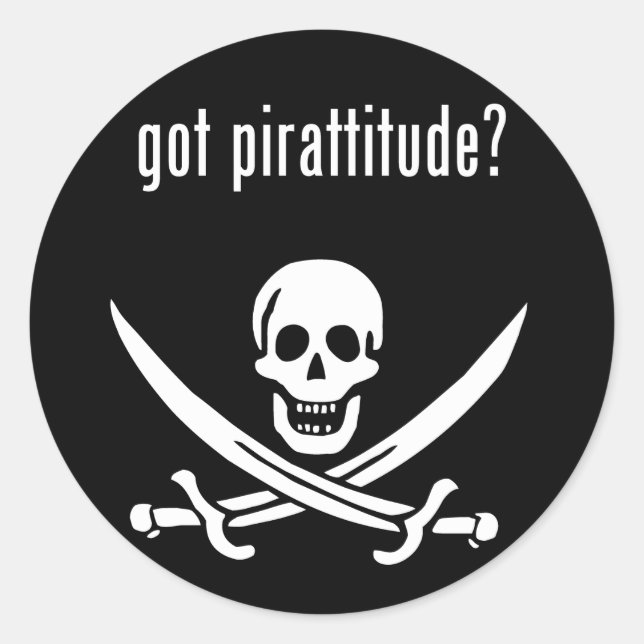Sticker Rond vous avez une attitude pirate ? (Devant)