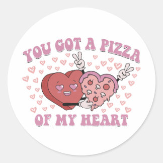 Sticker Rond Vous avez une pizza de mon coeur