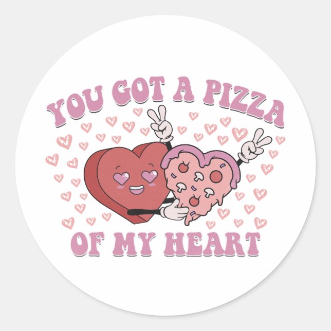 Sticker Rond Vous avez une pizza de mon coeur (Devant)
