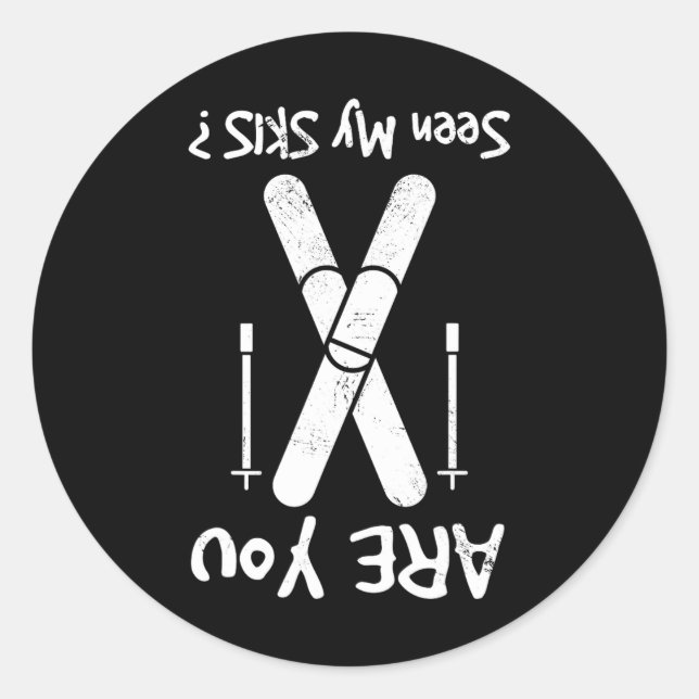 Sticker Rond Vous Avez Vu Mes Skis ? (Devant)