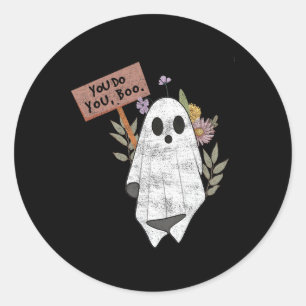 Sticker Rond Vous Boo Halloween Ghost Saison Éffrayante mignonn