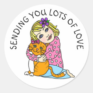 Sticker Rond Vous envoyer beaucoup d'amour