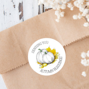 Sticker Rond Vous Envoyez Des Bénédictions D'Automne