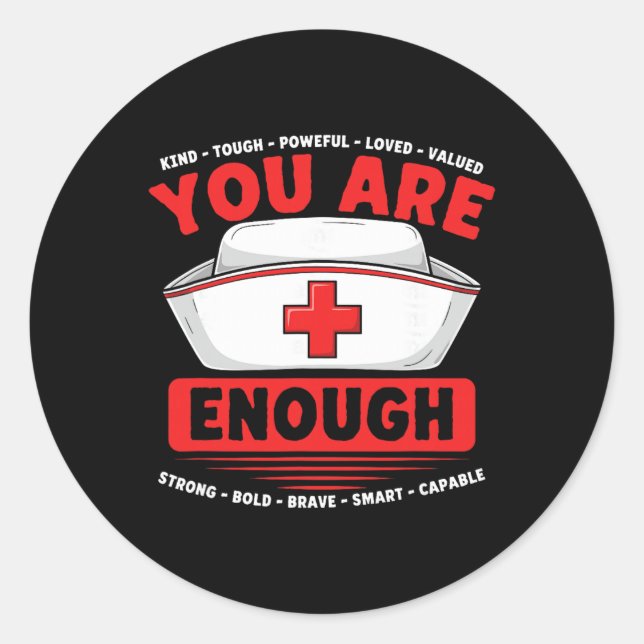 Sticker Rond Vous êtes assez Conscience de la santé mentale Mal (Devant)