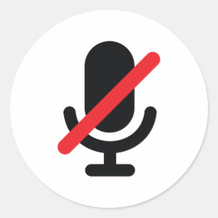 Sticker Rond Vous êtes au micro muet.