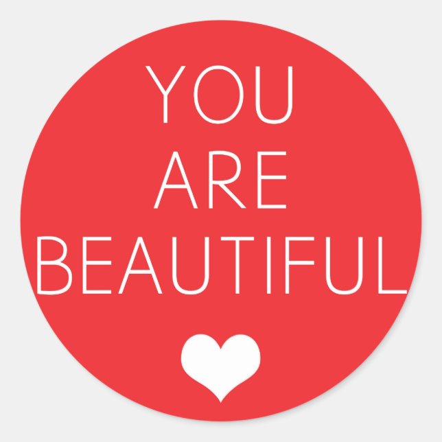 Sticker Rond Vous êtes beau mais (Rouge) (Devant)