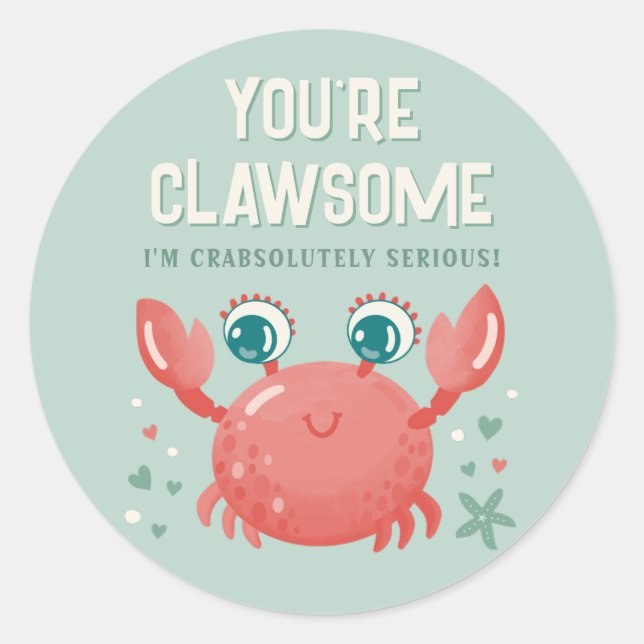 Sticker Rond Vous êtes Clawsome Valentine's Day Card (Devant)