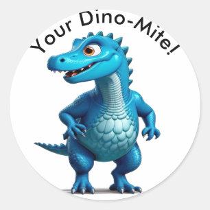 Sticker Rond Vous êtes Dino-Mite ! Personnaliser Modifier le te