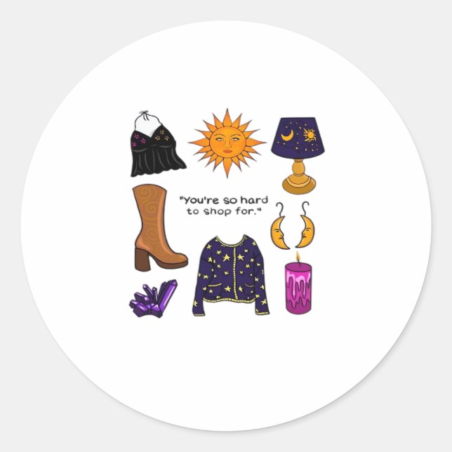 Sticker Rond Vous êtes dur à magasiner pour l'esthétique Whimsi (Devant)
