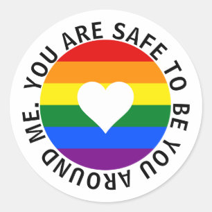 Sticker Rond Vous êtes en sécurité d'être vous autour de moi co