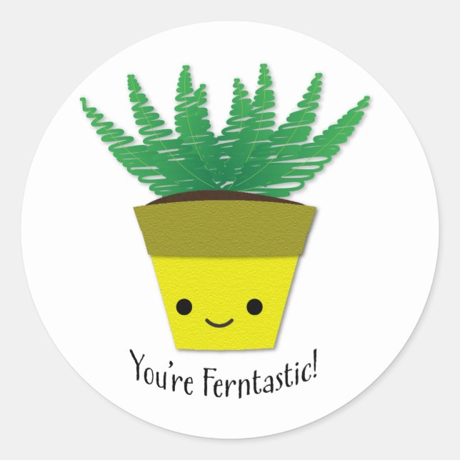 Sticker Rond Vous êtes Ferntastic Fern (Devant)