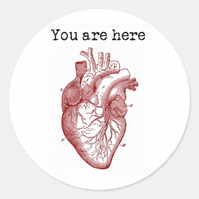 Sticker Rond Vous êtes ici dans mon coeur (Devant)