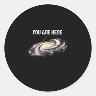 Sticker Rond Vous Êtes Ici Lactky Way Universe Astronomie Spati