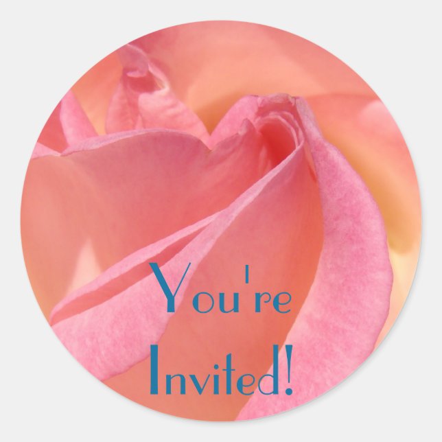 Sticker Rond Vous êtes invité Invitation Envelope sceaux Rose r (Devant)